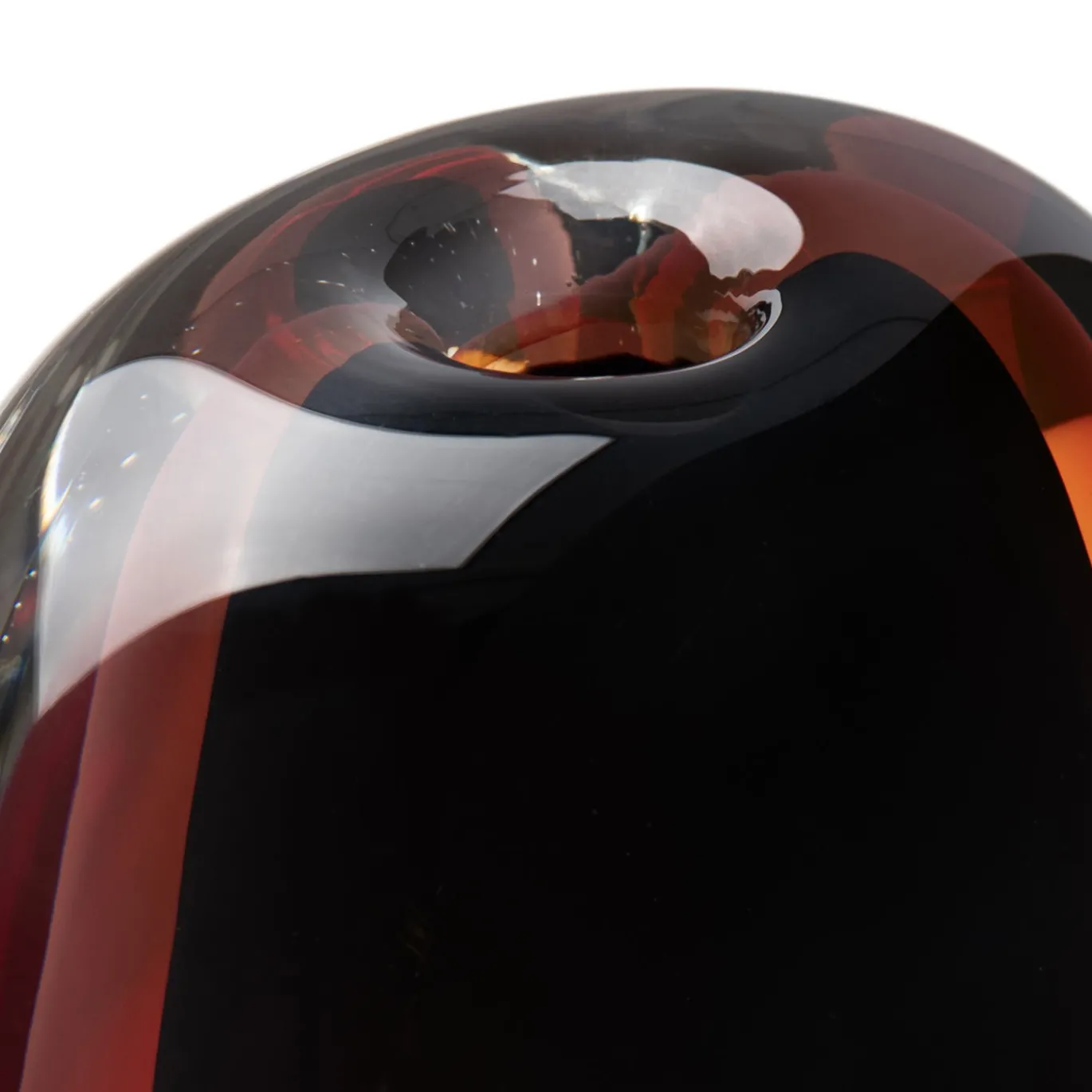 Vaso medio in vetro soffiato Essence nero, rosso e grigio