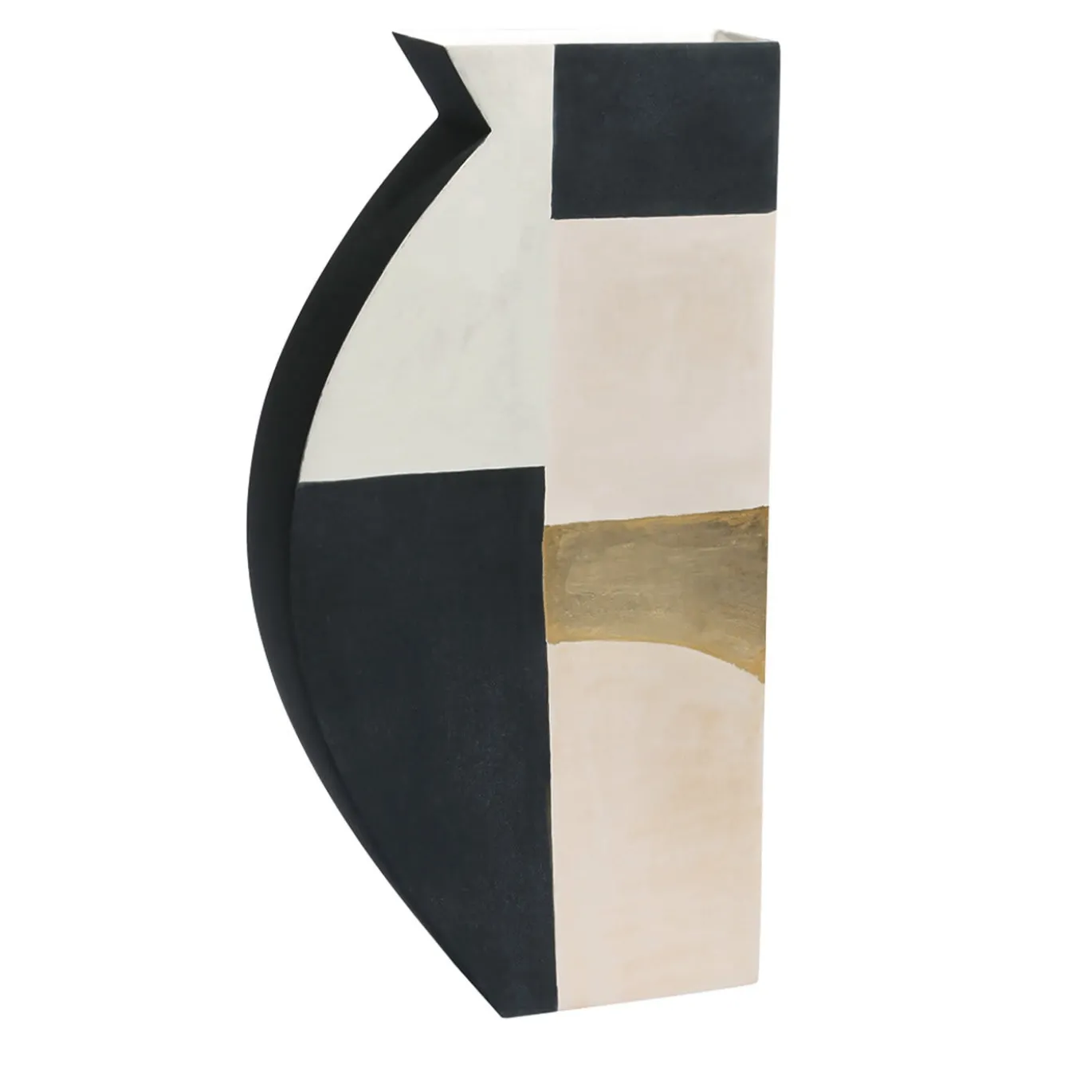 Vaso medio Pacay astratto con foglia d'oro