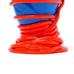 Vaso medio rosso e blu Pompitu II di Gaetano Pesce