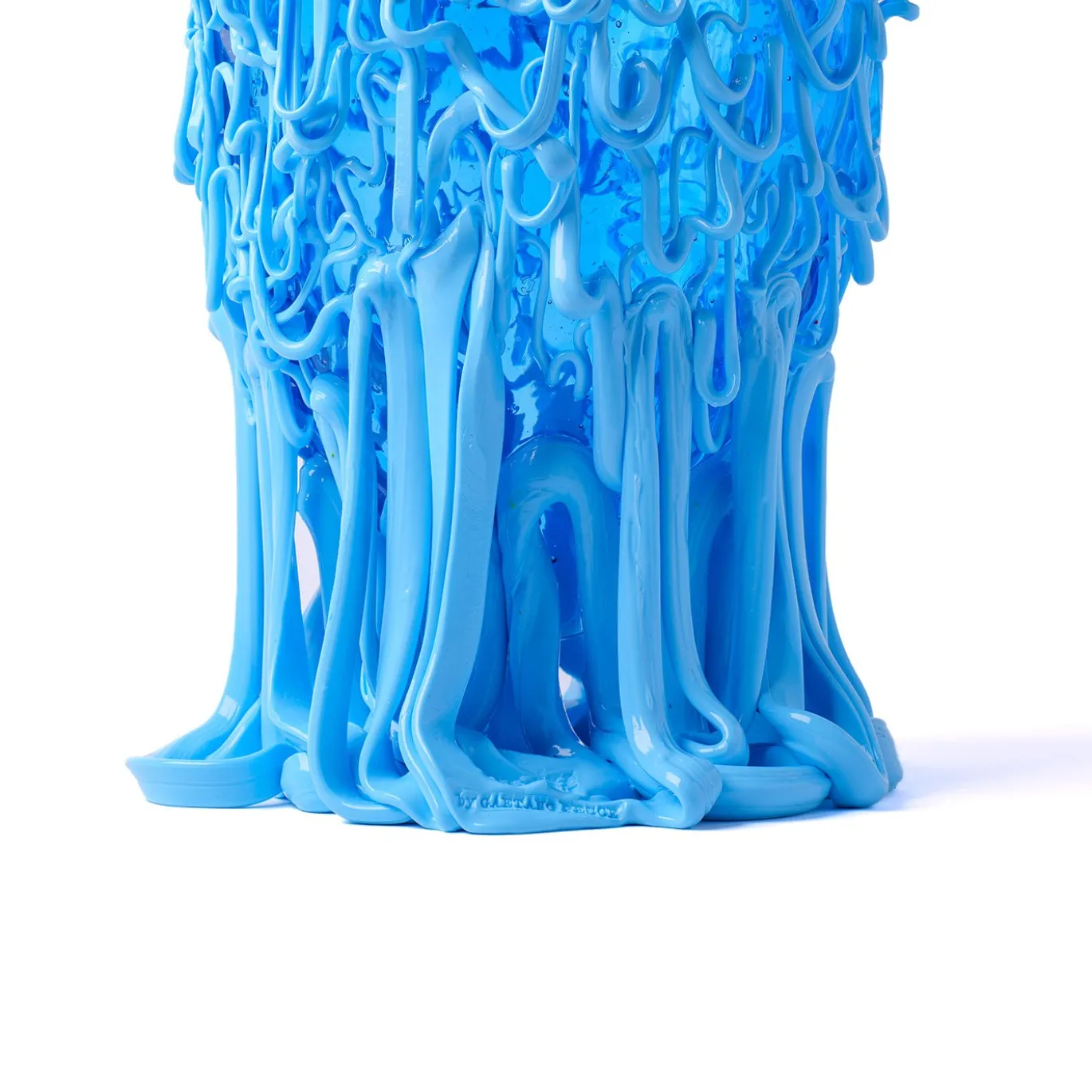 Vaso Medusa grande in resina azzurra di Gaetano Pesce