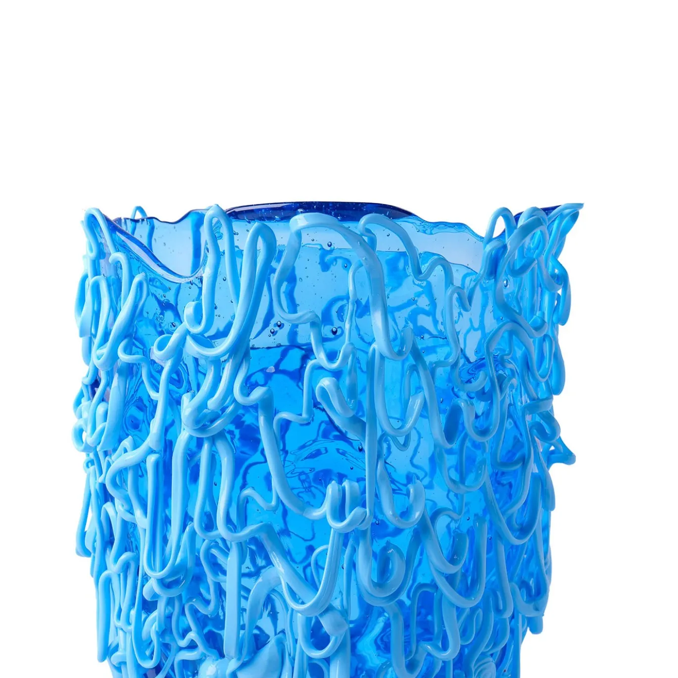 Vaso Medusa grande in resina azzurra di Gaetano Pesce