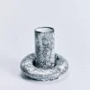 Vaso Mercurio piccolo in ceramica smaltata bianca e nera