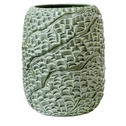 Vaso Mino in ceramica verde canapa lucido