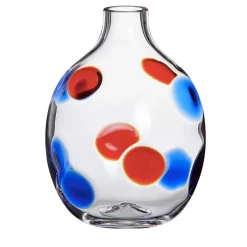 Vaso monofiore blu/rosso N. 2