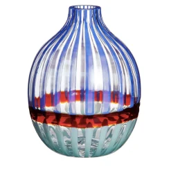Vaso monofiore blu/rosso N. 1