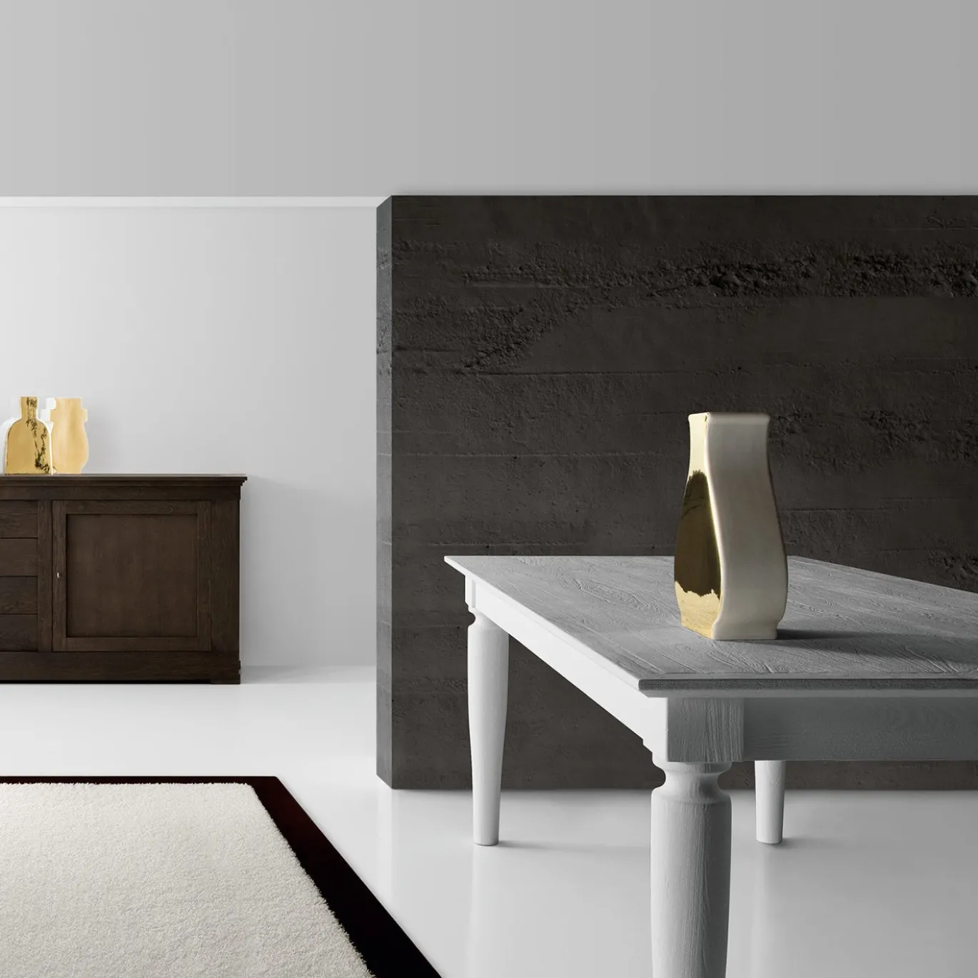 Vaso Moon 01 in ceramica lucida oro