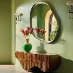 Vaso Motore d'Arte in ceramica giallo zabaione e verde fluo