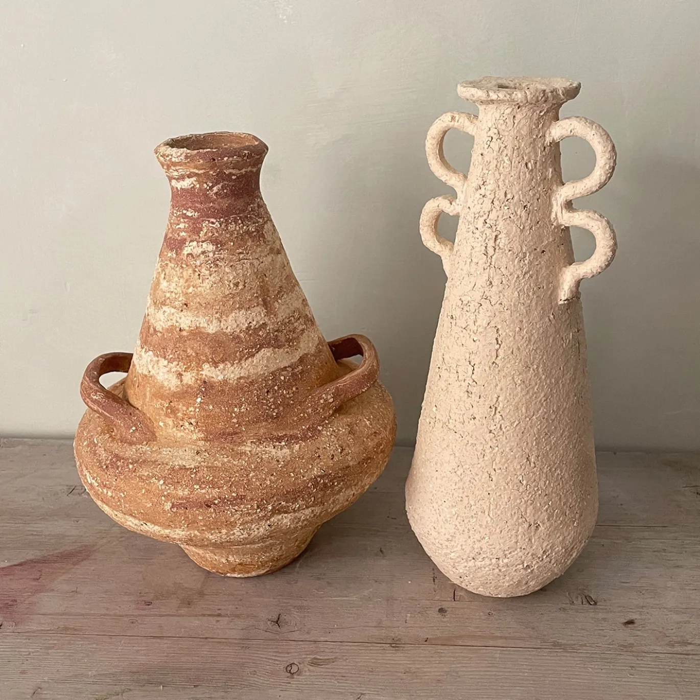 Vaso n. 133 Alto di Ceramica Bianca a Texture Ruvida