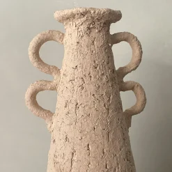 Vaso n. 133 Alto di Ceramica Bianca a Texture Ruvida