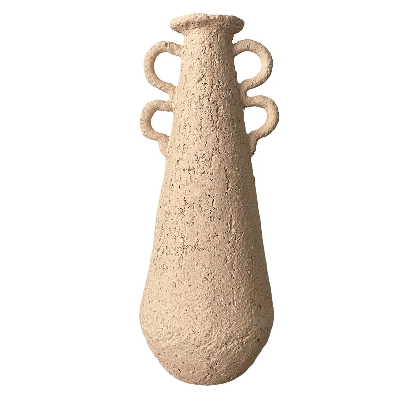 Vaso n. 133 Alto di Ceramica Bianca a Texture Ruvida