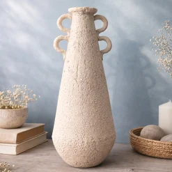 Vaso n. 133 Alto di Ceramica Bianca a Texture Ruvida
