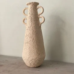Vaso n. 133 Alto di Ceramica Bianca a Texture Ruvida