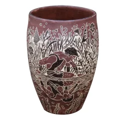 Vaso Narciso in gres e argilla selvatica