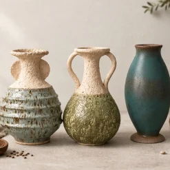 Vaso n. 132b in ceramica Azzurro Testurizzato