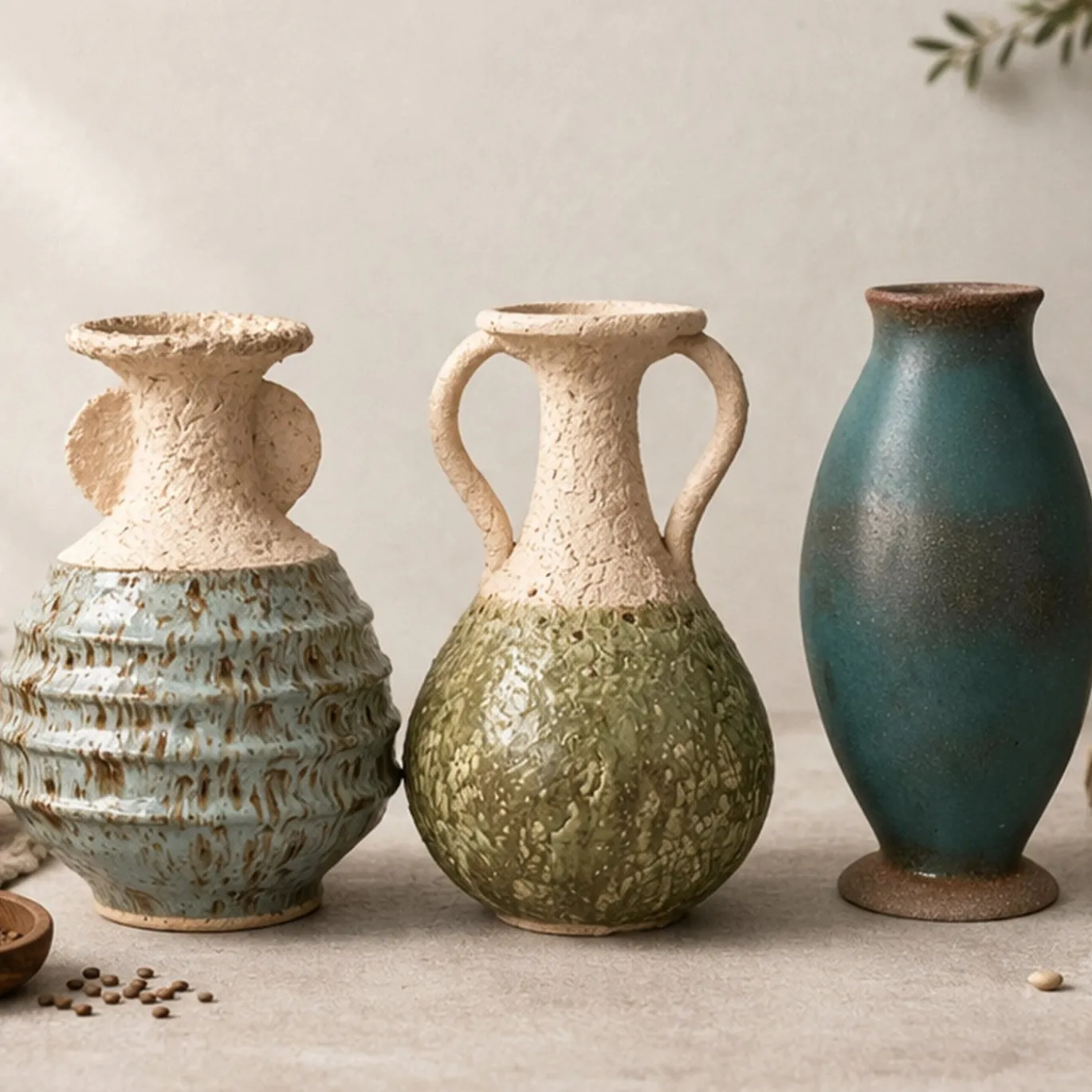 Vaso n. 132b in ceramica Azzurro Testurizzato