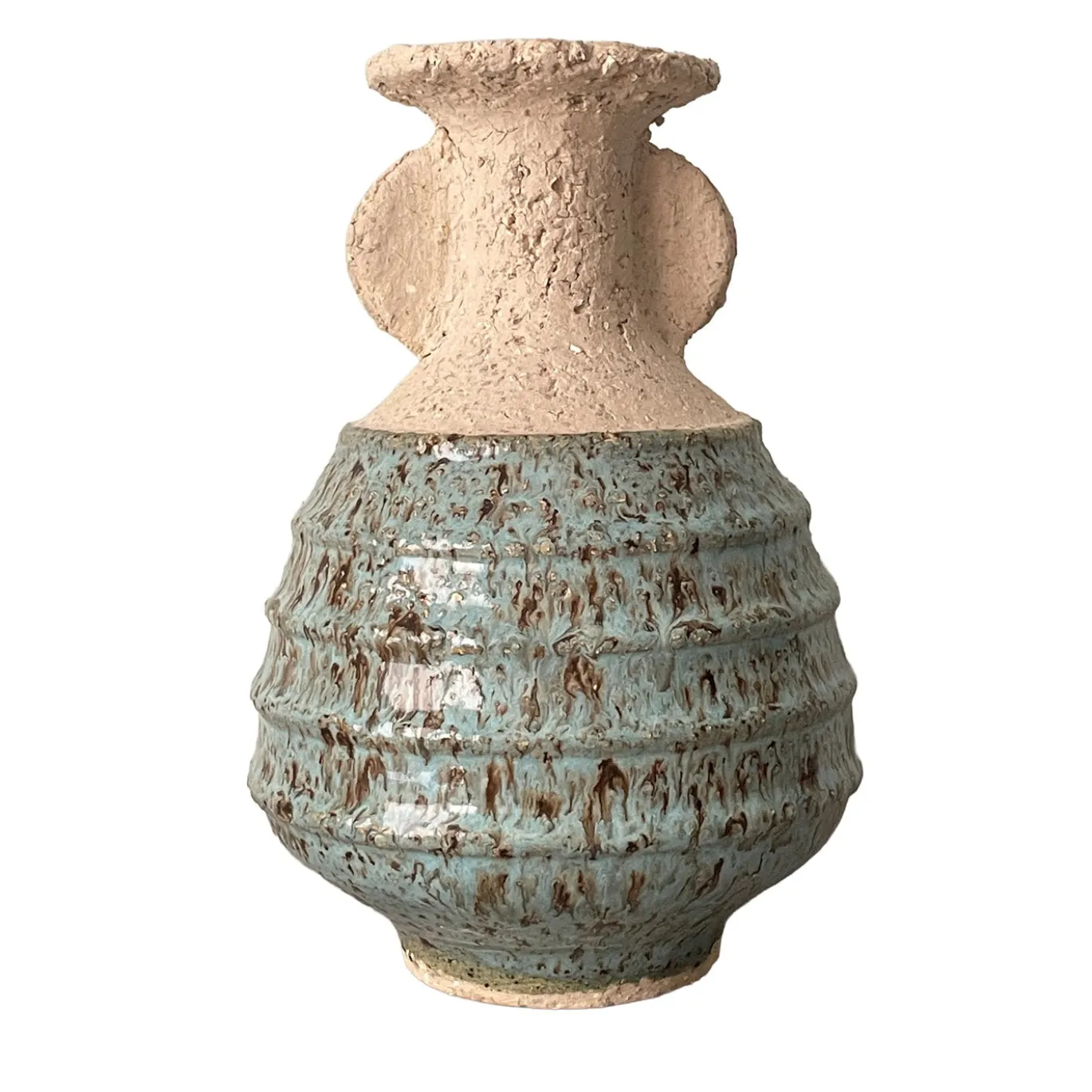 Vaso n. 132b in ceramica Azzurro Testurizzato