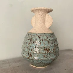 Vaso n. 132b in ceramica Azzurro Testurizzato