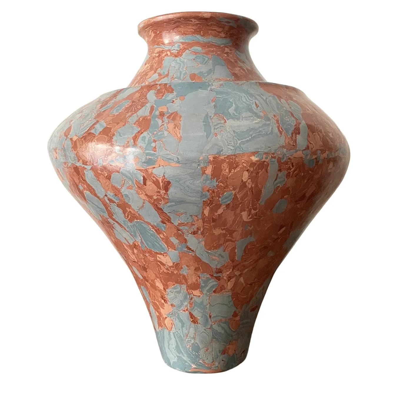 Vaso n. 173 con effetto marmo rosso e azzurro