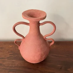 Vaso n. 138 Decorativo in Ceramica Rossa Testurizzata
