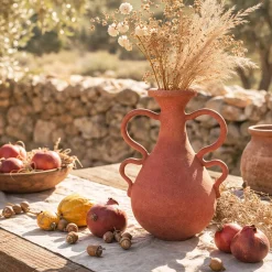 Vaso n. 138 Decorativo in Ceramica Rossa Testurizzata