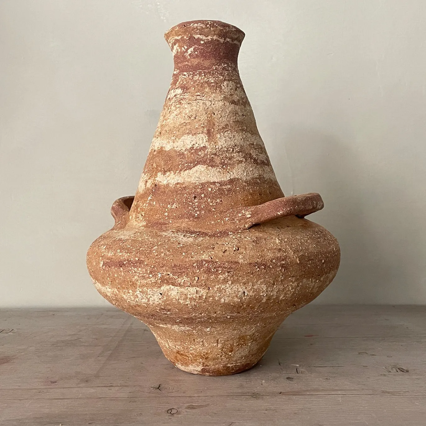Vaso n. 134 Decorativo in Gres Rosso e Bianco