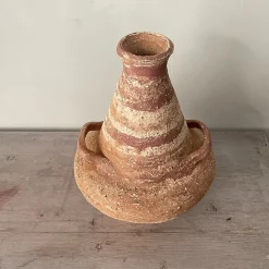 Vaso n. 134 Decorativo in Gres Rosso e Bianco