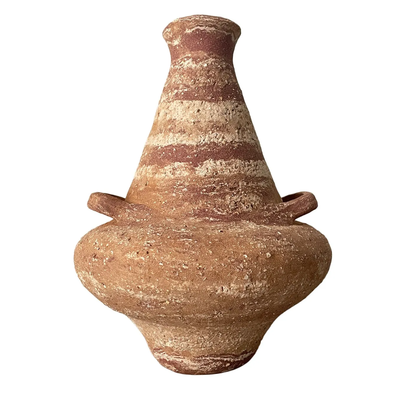 Vaso n. 134 Decorativo in Gres Rosso e Bianco
