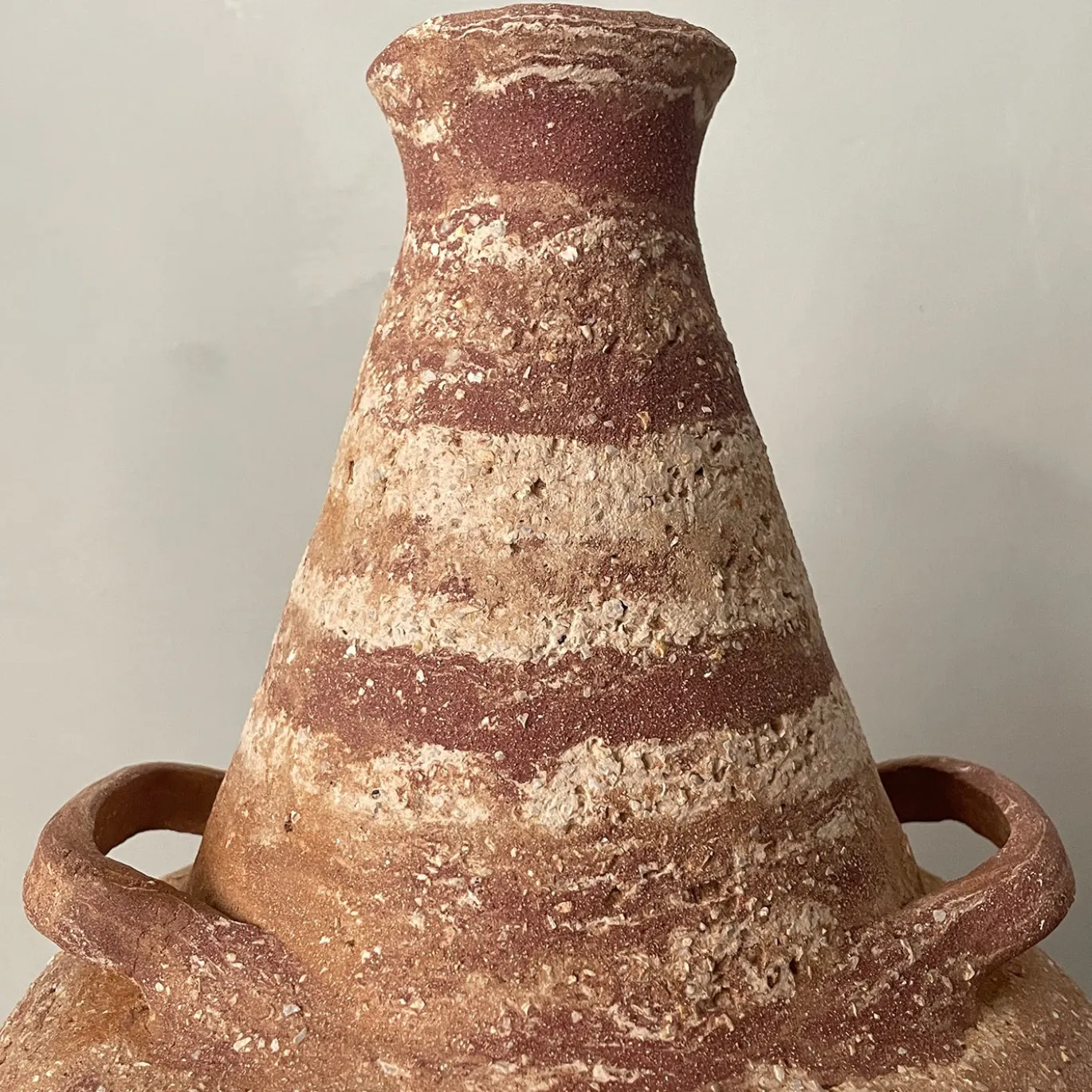 Vaso n. 134 Decorativo in Gres Rosso e Bianco