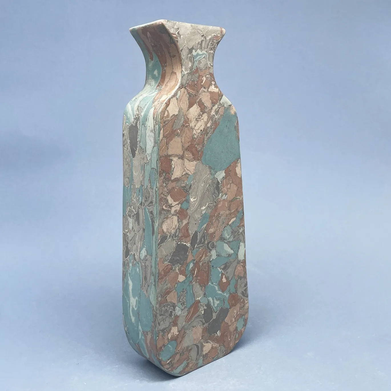 Vaso n.116 Effetto Marmo Azzurro e Grigio