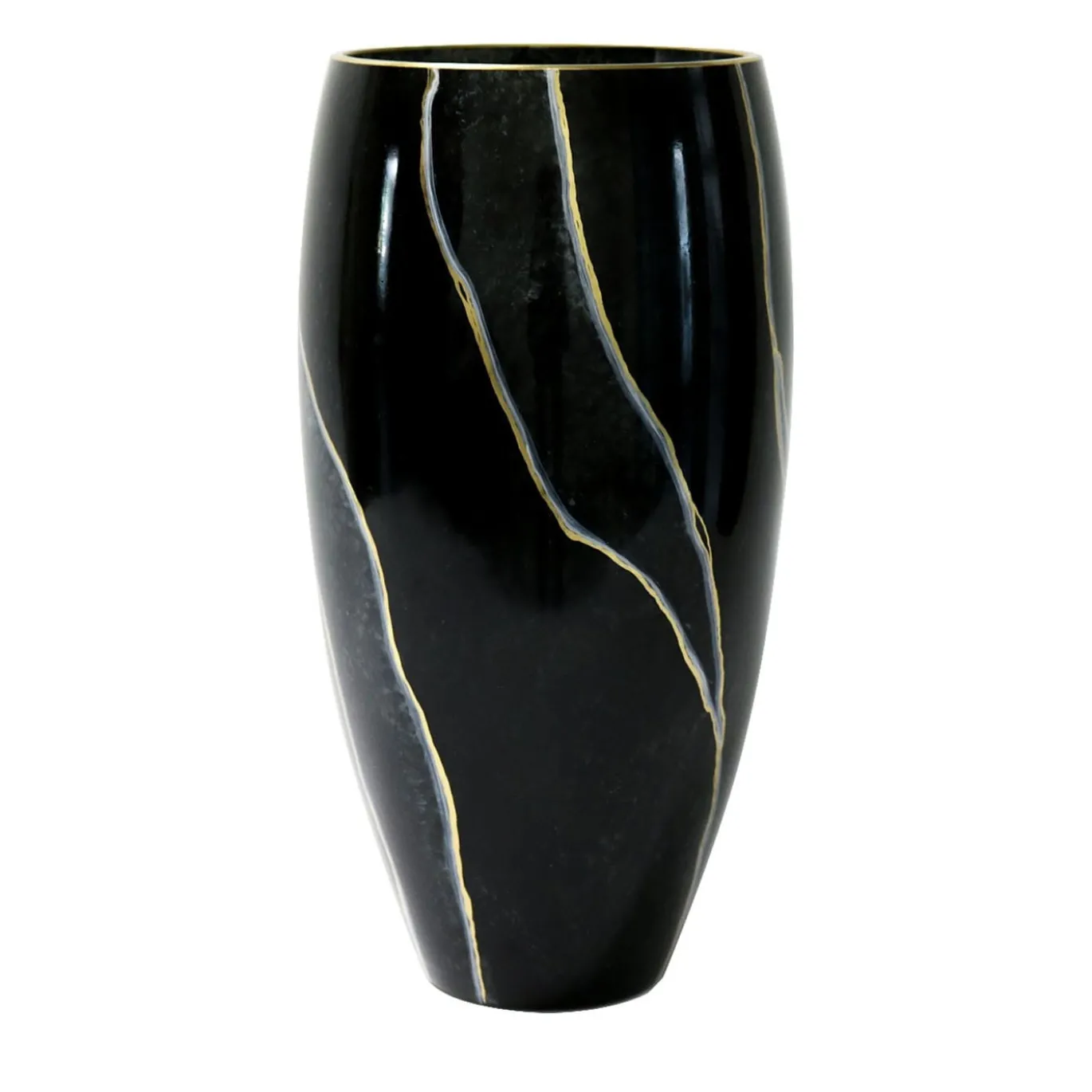 Vaso nero a forma di oliva