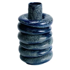 Vaso Nettuno grande in ceramica smaltata blu notte