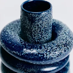 Vaso Nettuno grande in ceramica smaltata blu notte
