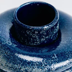 Vaso Nettuno piccolo in ceramica smaltata blu notte