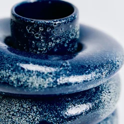 Vaso Nettuno piccolo in ceramica smaltata blu notte