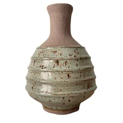 Vaso n. 166 Grigio con base smaltata verde