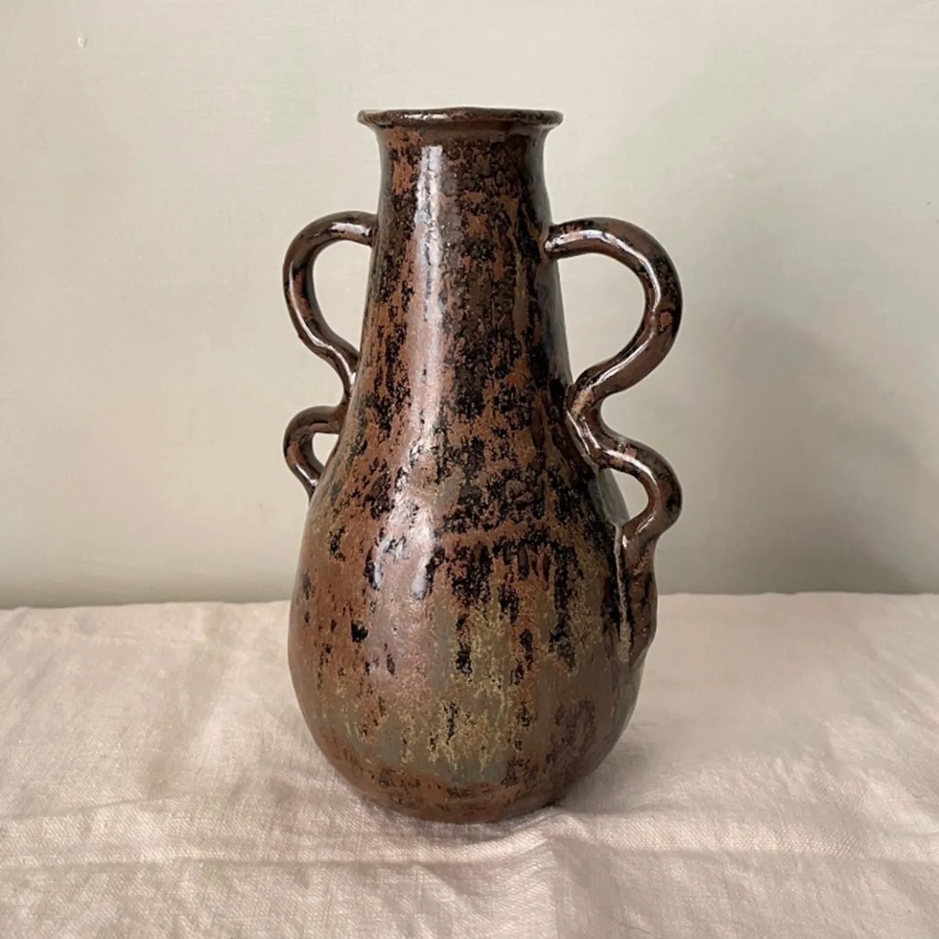 Vaso n. 156 in Ceramica a Quattro Manici Effetto rustico