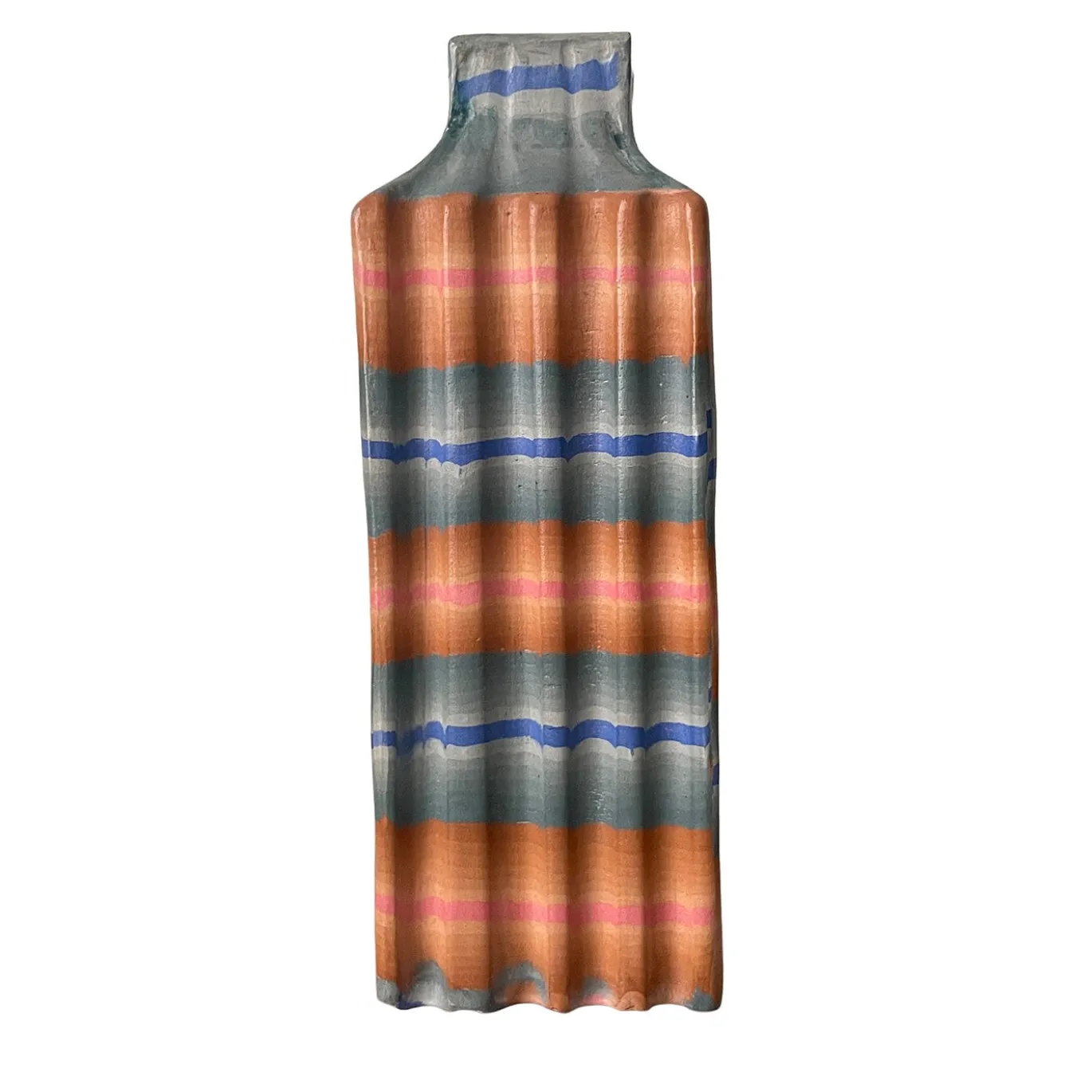 Vaso n.135 in Ceramica a Strisce Multicolore
