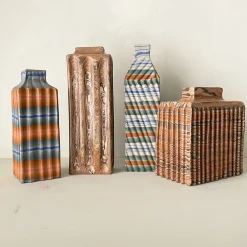 Vaso n.135 in Ceramica a Strisce Multicolore