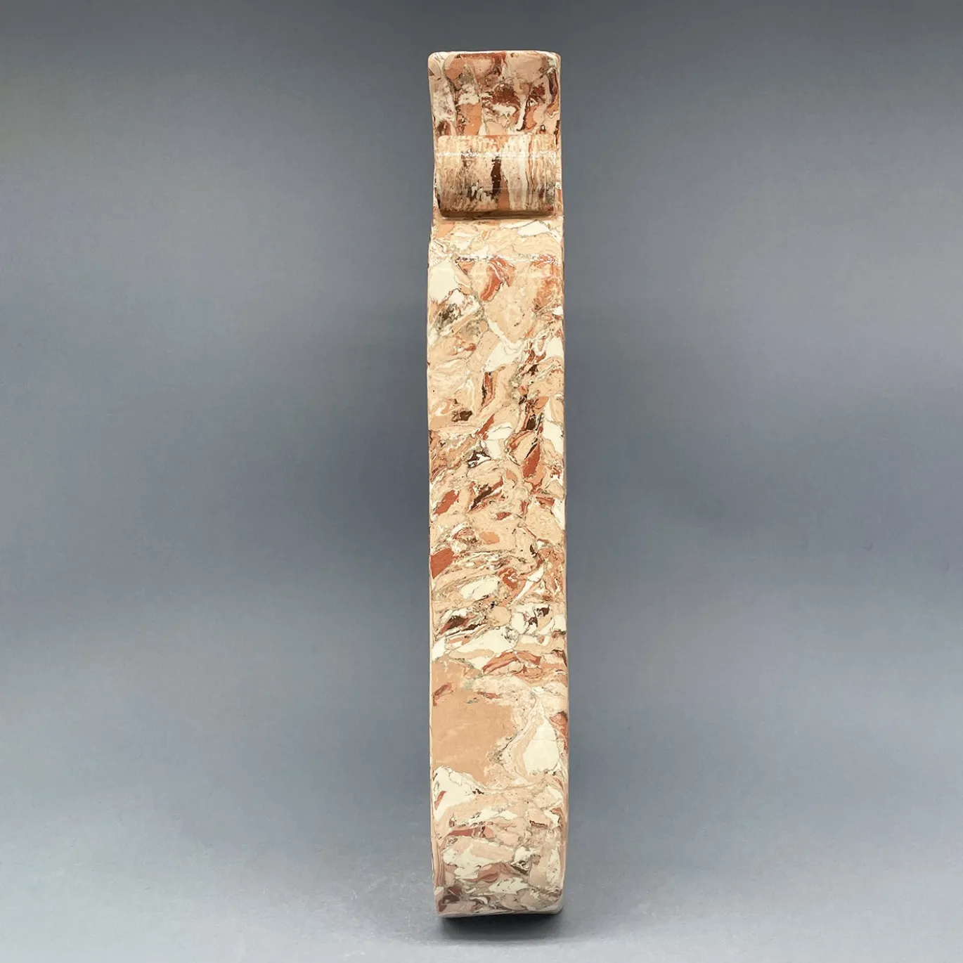 Vaso n. 93 in ceramica effetto marmo rosso e bianco