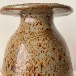 Vaso n. 157 in Ceramica Verde con effetto ruggine