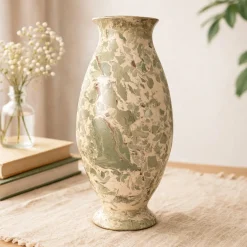Vaso n. 154 Medio Effetto Marmo Vaso in Ceramica Verde