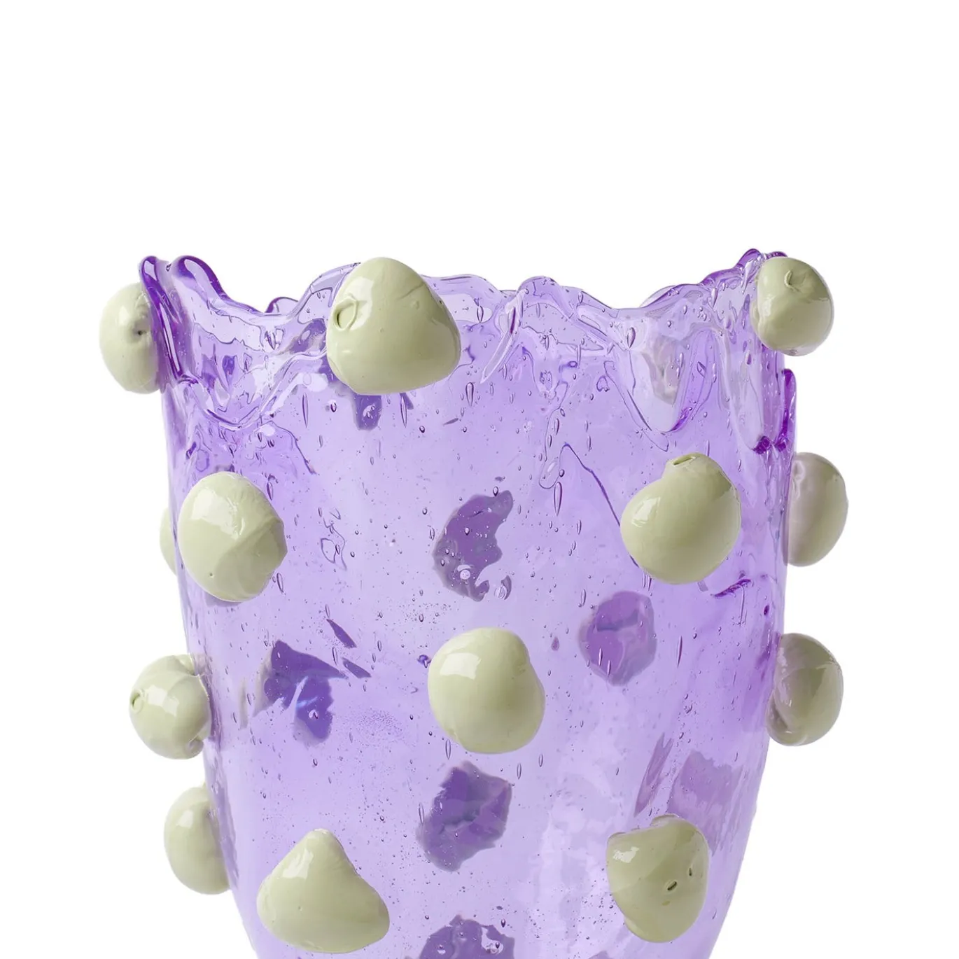 Vaso Nugget Grande in resina lilla e verde oliva di Gaetano Pesce