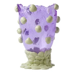 Vaso Nugget Grande in resina lilla e verde oliva di Gaetano Pesce