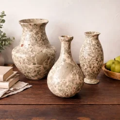 Vaso n.153 Vaso in ceramica effetto marmo verde e bianco