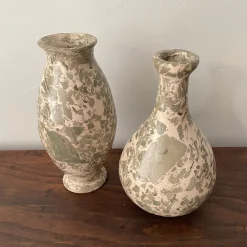 Vaso n.153 Vaso in ceramica effetto marmo verde e bianco