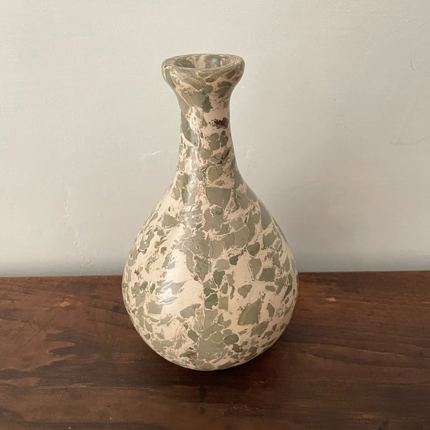 Vaso n.153 Vaso in ceramica effetto marmo verde e bianco
