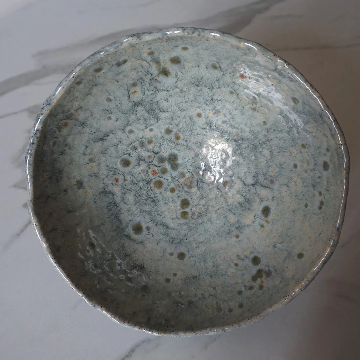 Vaso Odessa in ceramica smaltata azzurra