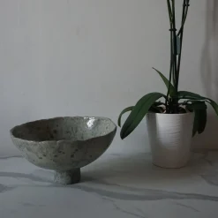 Vaso Odessa in ceramica smaltata azzurra