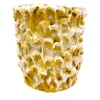 Vaso Onda Big Sunflower giallo e bianco opaco