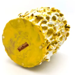 Vaso Onda Big Sunflower giallo e bianco opaco